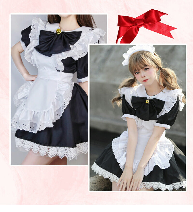 メイド服 ハロウィン コスプレ メイド 可愛い 女の子 セクシー カップル ロリータ 定番 衣装 レディース エプロン ドレス アリス風仮装 男ウケ 大きいサイmaid-006