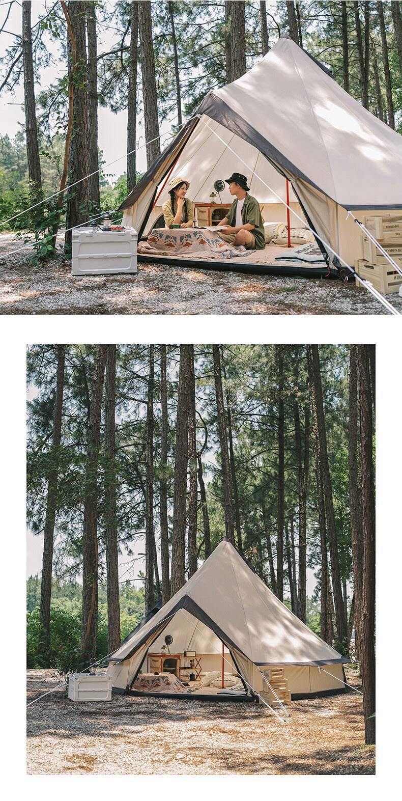 ワンポールテント ベル型 テント キャンプテント 5~8人用テント 大型テント All.in 4m テント ベルテント ティピーテント アウトドア キャンプ 日 tento-01