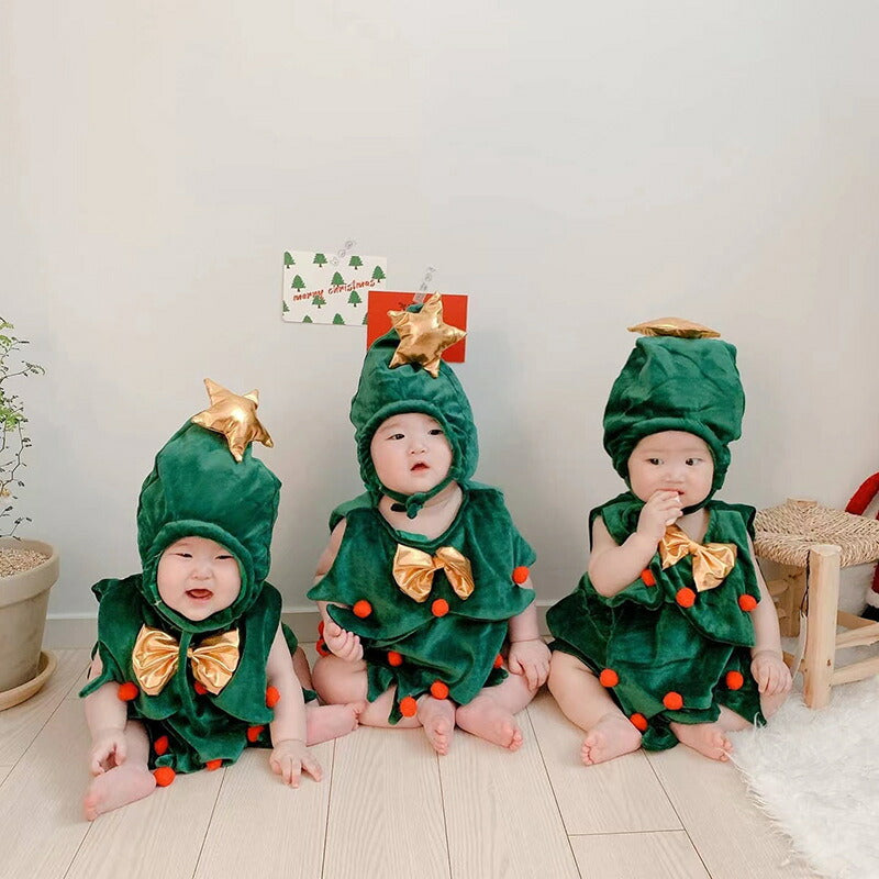 【送料無料】 クリスマスツリー コスプレ サンタコスプレ 子供用 コスチューム コスプレ 衣装 ロンーパス ベビーサンタ サンタ服 キッズ 子供服 ベビー服 サkidsanta-003