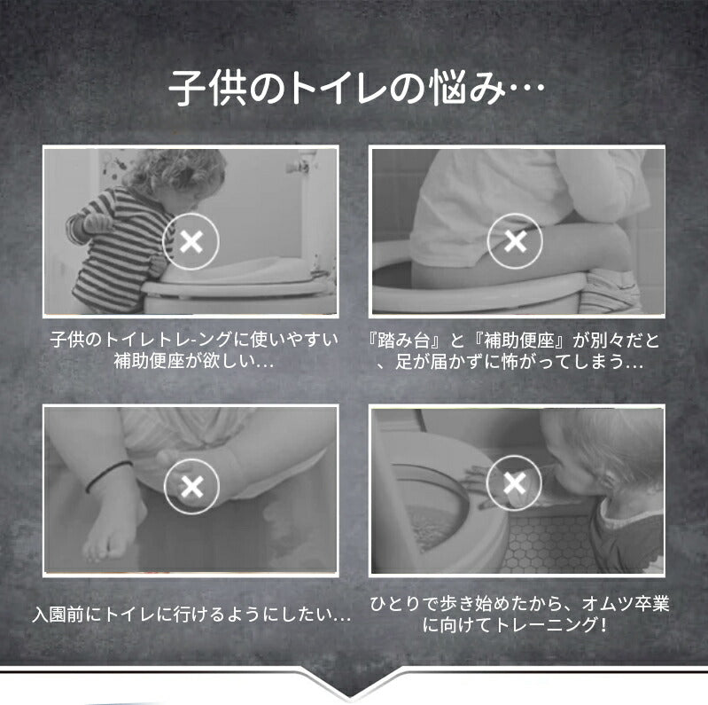 補助便座 トイレトレーニング トイレトレーナー トイトレ 折りたたみ 子供用 踏み台付き 男の子 女の子 高さ調整可能 おしゃれ コンパクト 水洗い可能 安全 babyyouhin-004