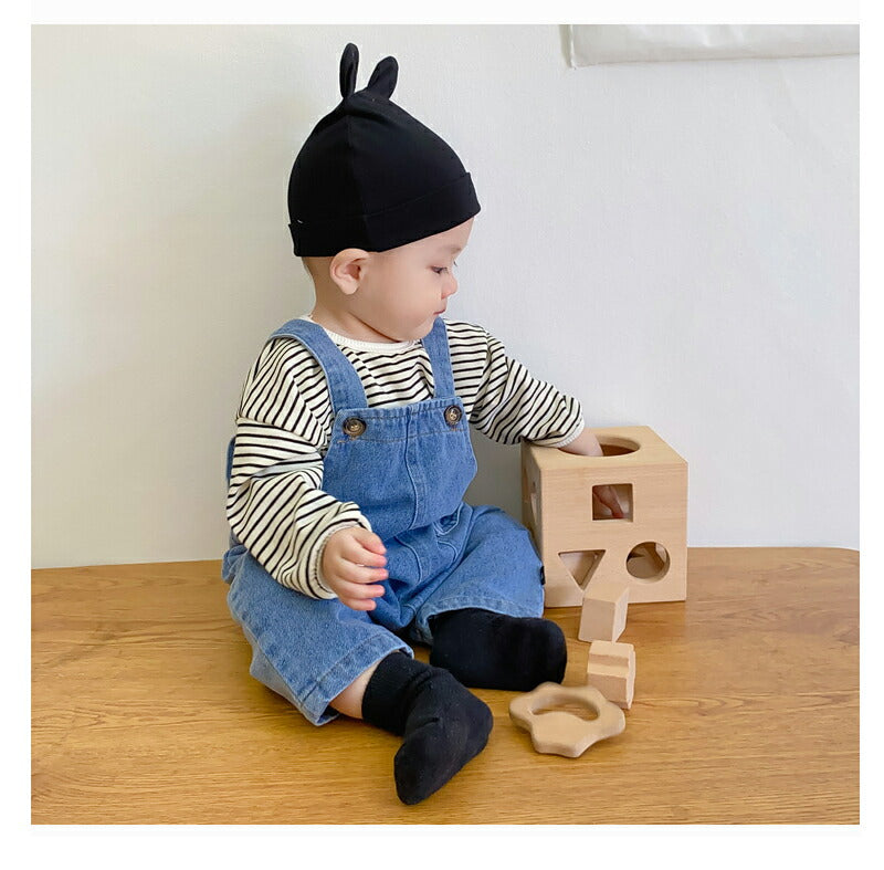 ベビー サロペット パンツ デニム 可愛い ベビー服 キッズ ユニックス オーバーオール オールインワン デニムパンツ ジーンズ ダメージ 子供服 秋冬 男の子fuku-006