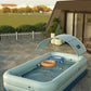 ファミリープール 日よけ シェード ビニールプール 大型 家庭用 2.6ｍ エアープール 自動空気入れ 大人 子供 屋外用 キッズプール 簡単 自動 電池式 プ pool-007