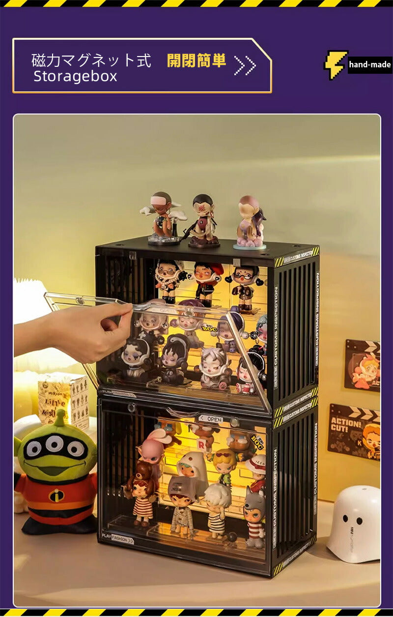 フィギュアケース 収納 コレクション ボックス 高品質 コレクションケース クリアケース 透明展示ケース 積み重ね可能 扉付き 組み立て式 透明 アクリル ケー ss25