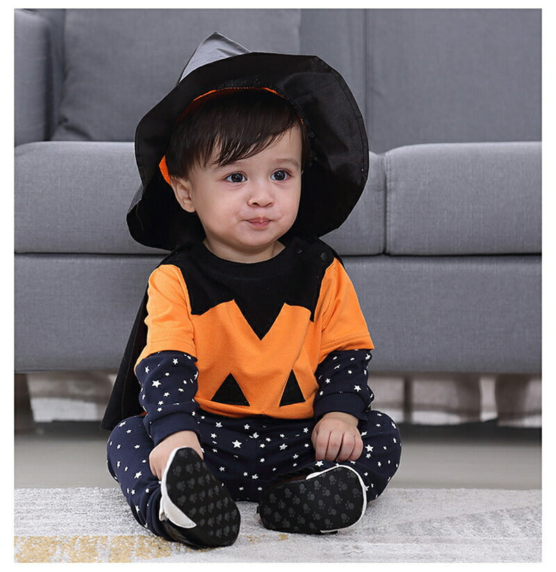 カボチャ 魔法師 子供 ハロウィン衣装 カボチャ コスプレ ハロウィン 衣装 子供 魔法師 コスチューム 子供用 パーカー ベビー キッズ　ハロウィン 仮装 コ1-wsjfz