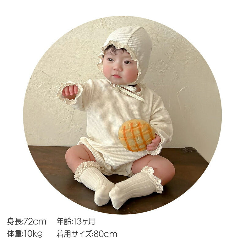 ベビー ロンパース フォーマル おもしろ 薄手 長袖 新生児服 ボンネットセット カバーオール 女の子 男の子 春夏 ベビー服 ベビー用品 赤 fuku-002