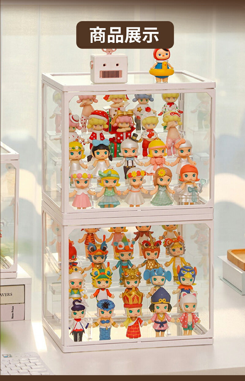 フィギュアケース 収納 高品質 コレクションケース 積み重ね可能 コレクション ボックス クリアケース 透明展示ケース 扉付き 組み立て式 透明 アクリル ケー storage-012
