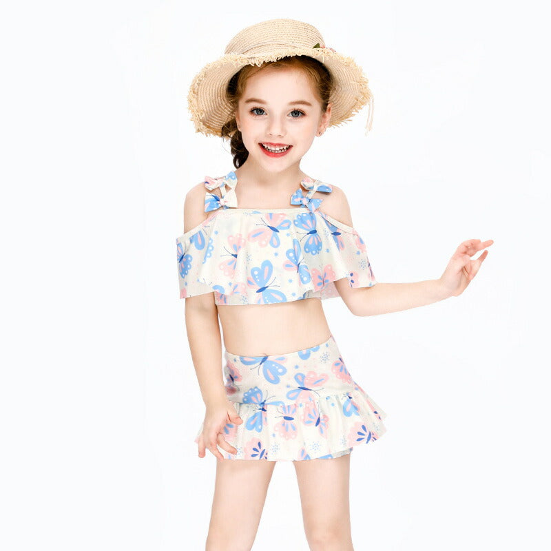水着 キッズ 女の子 セパレート 夏にぴったり可愛い蝶々柄 送料無料水着　キッズ 水着 女の子 ベビー水着 ワンピース 赤ちゃん ビキニ ジュニア copysku-53