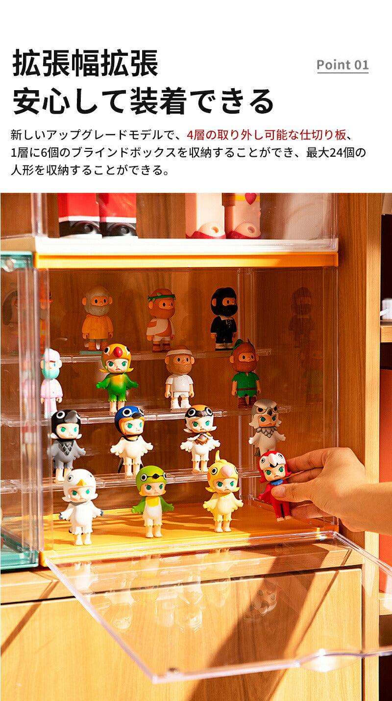 フィギュアケース 組み立て式 収納 ビッグサイズ 展示ボックス 高品質 3段 4段 コレクションケース コレクション ボックス クリアケース 積み重ね可能 扉付 storage-0145