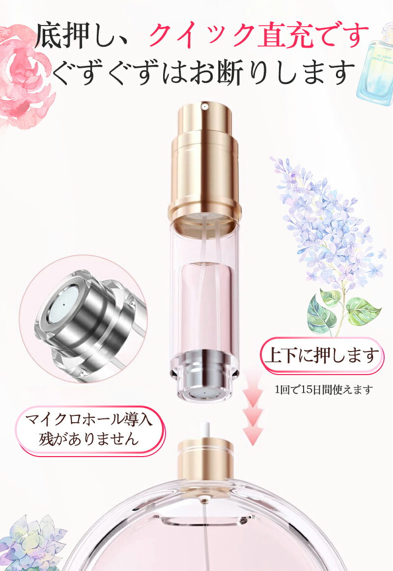 アトマイザー 香水詰め替えボトル 5ml 携帯用 コンパクト おしゃれ かわいい 旅行用 スタイリッシュ 高級感 マット仕上げ 霧噴射 簡単使用 メンズ レディbottle-001