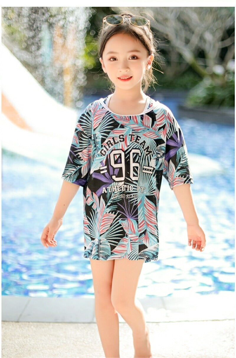 セパレート 子供 水着 女の子 ラッシュガード スクール水着 幼稚園 小学生 中学生 スイミング スクール 海水浴 スイムウェア 水遊び 長袖水着 半袖水着 キ swimsuit-013