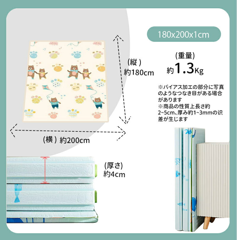 プレイマット ベビープレイマット ベビー 防水 赤ちゃん 折りたたみ プレマ フロアマット リバーシブル コンパクト ロンマット 安全性 キッズ 持ち運び 出産 playmat-01