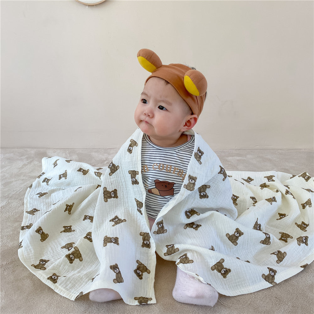 おくるみ モスリン コットン 春夏　ガーゼ あかちゃん ベビー ン おしゃれ お昼寝ケット モノトーン 大判 ベビーベッド 新生児 キッズ ストール おくるみ blanket-001
