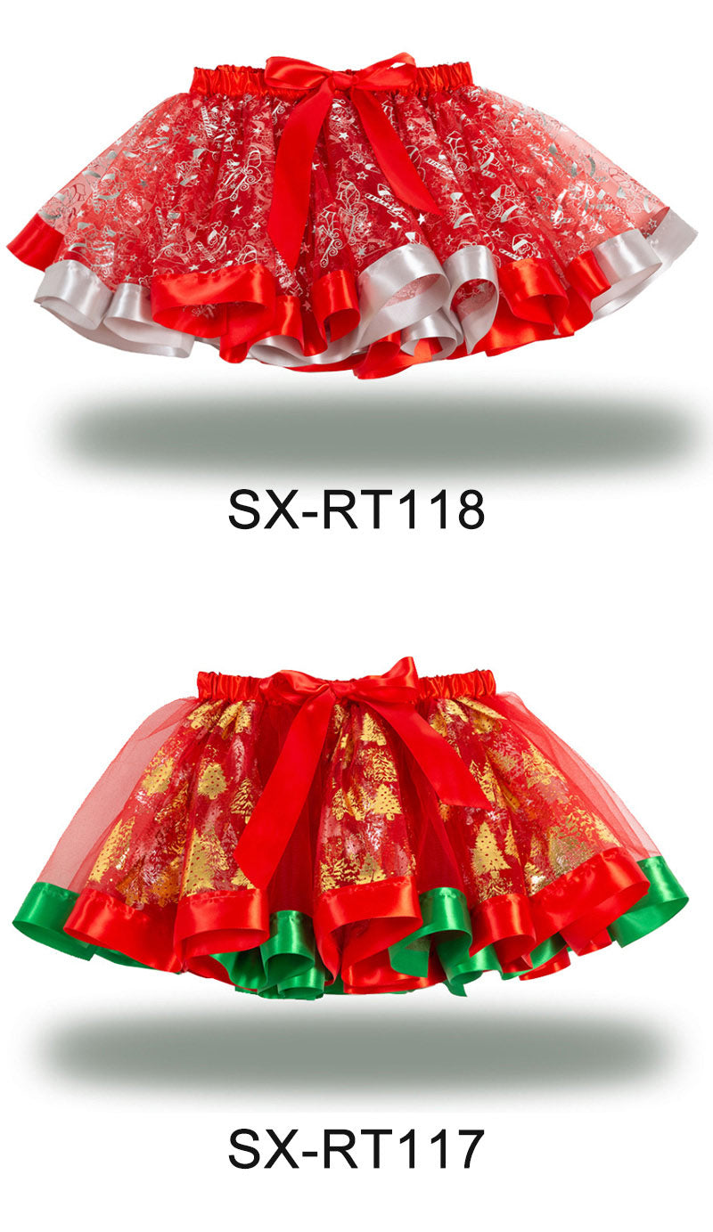 チュチュ スカート パニエ カラフル クリスマスふわふわ キッズ キラキラ裏地なしパニエ ダンス衣装【お祝い おしゃれ かわいい プレゼント 贈り物 キッズ服・ppy-006