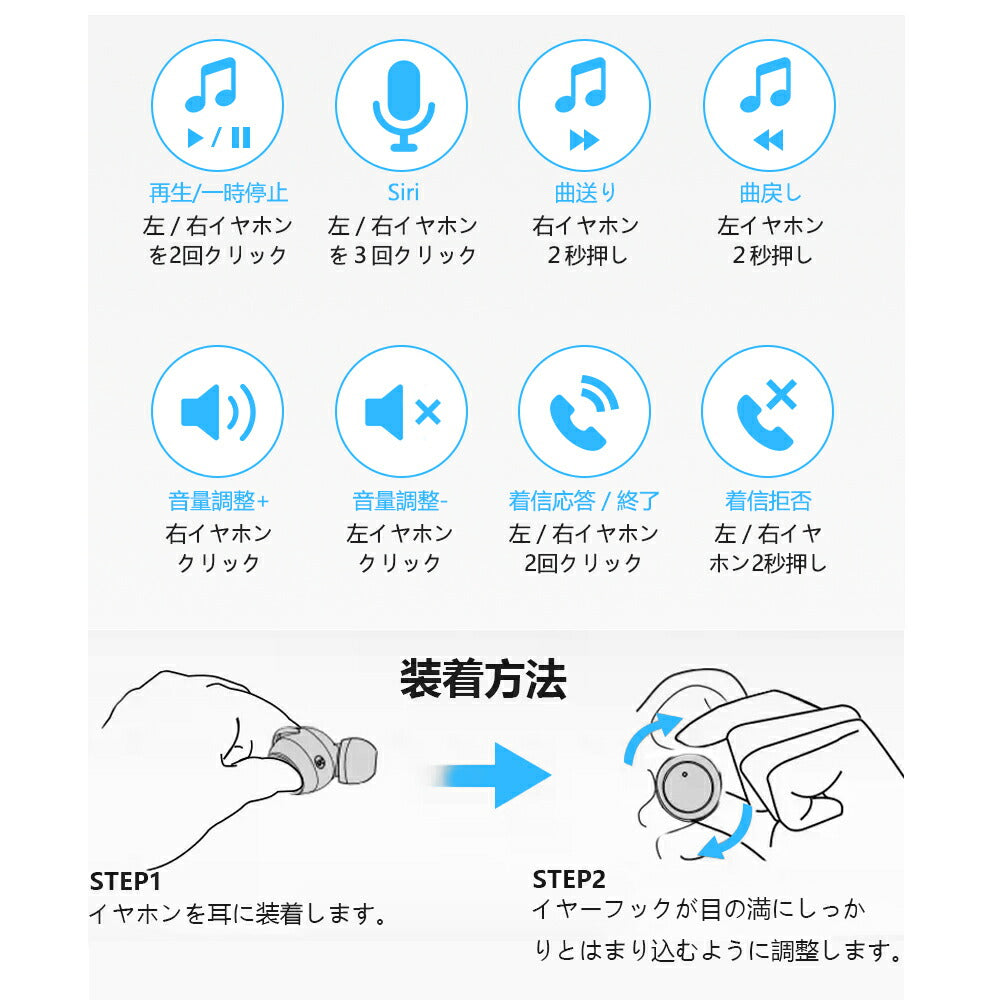 【2023新発売 Bluetooth5.3+EDR 】ワイヤレスイヤホン bluetooth イヤホン 残量表示 AAC対応 日本語音声 Hi-Fi高音質 低遅 earphone-001