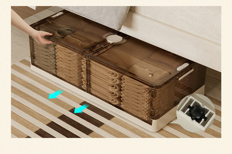 ベッド下 収納ボックス 40L/75L キャスター ソファ下 ベッド下ストレージ コンテナ 収納ボックス 折畳み 収納ケース 大容量 押入れ収納 組立簡単 積みstorage-0120