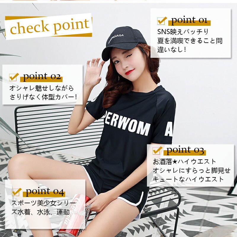 水着 レディース  水着 10代  中学生 高校生 20代 学生 ママ水着 体型カバー 3点セット ビキニ 少女 小胸にもぴったり 韓国 おしゃれ か yy1007-hd