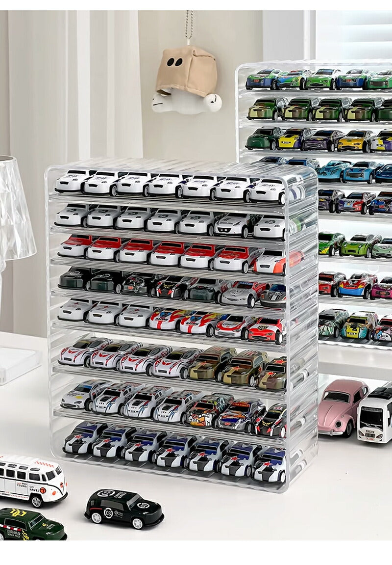 ミニカー 収納 ミニカーケース ミニカーディスプレイ 扉なし トミカ 収納  コレクションケース ロングミニカー おもちゃ ショーケース 卓上 置き型 ホットウ storage-0144