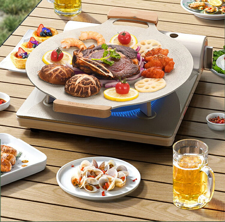 マルチグリドル 専用ケース セット 取っ手 グリドルパン 鉄板 ディープ アウトドア 鉄板 プレート IH サビにくい BBQ 炭火 直火 丸型 鉄板フライパン guridoru-01