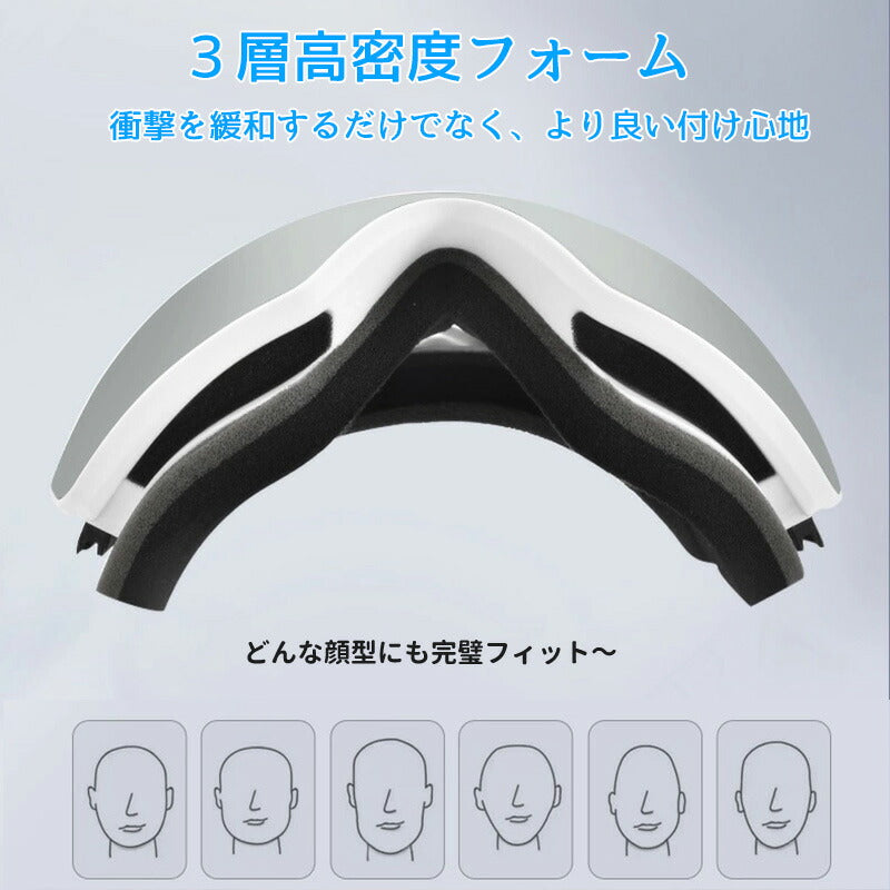 スノーボード スキー ゴーグル 大人用 レディース メンズ UVカット 紫外線カット レボミラー ダブルレンズ メガネ対応 曇り止め加工 保護メガネ goguru-002