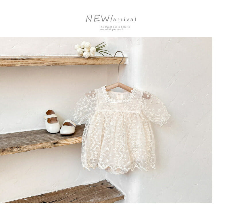【送料無料】ベビードレス 短袖 ベビー服 女の子 セレモニードレス ワンピース ロンパース 女の子 退院 入園式 結婚式 赤ちゃん 子供服 お宮参り プレゼントsgato-009