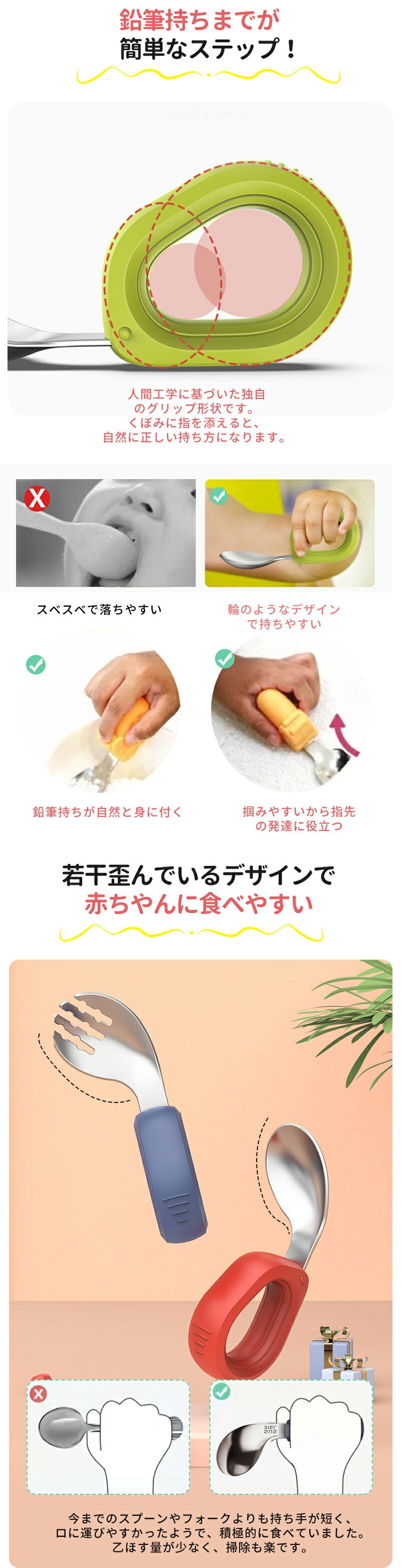 スプーン 子供 ベビー フォーク２点セット 幼児用 練習 出産祝い ギフト 離乳食 トレーニングスプーン セット 保管ケース付 フォークセット 食器 赤ちゃん bbcj-003