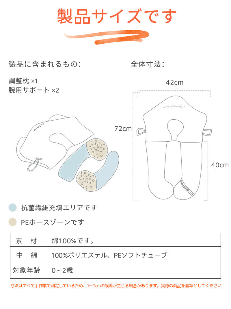 ベビー枕 ベビーまくら 新生児用 絶壁防止枕 赤ちゃん 向き癖防止 寝返り防止 夜泣き 両面使用 枕 クッション付き 通気性 メッシュ素材 出産祝い ギフト対応item-241230