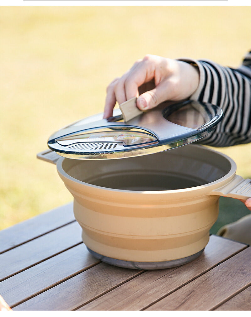 ポット X-ポット ケトル クッカー 折りたたみ式 IH 対応 直火 可能 キャンプ キッチン調理器具 軽量 ステンレス ケトル ih  pot-03