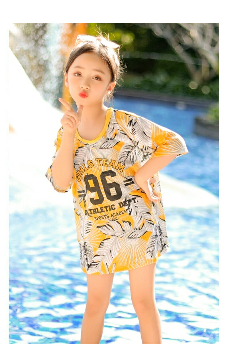 セパレート 子供 水着 女の子 ラッシュガード スクール水着 幼稚園 小学生 中学生 スイミング スクール 海水浴 スイムウェア 水遊び 長袖水着 半袖水着 キ swimsuit-013