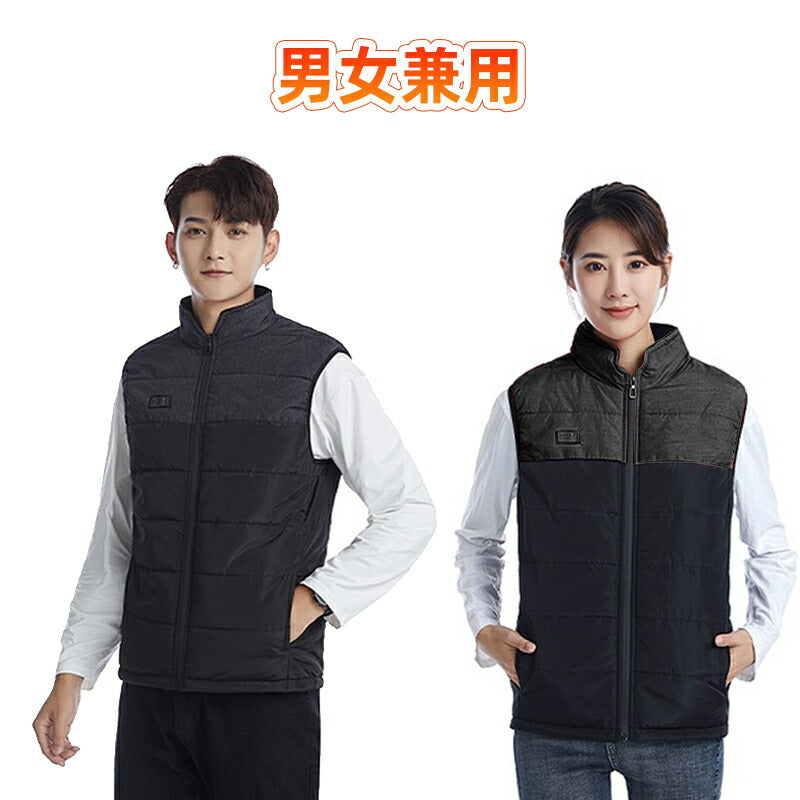 ヒーターベスト 電熱ベスト 日本製ヒーター 裹起毛 中綿 USB給電 三段階調温 メンズ レーディス 男女兼用 電熱ジャケット 防寒着 速暖 軽量 薄手 前後独 besuto-02