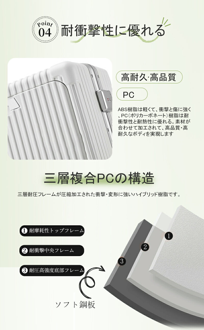 スーツケース フロントオープン キャリーケース 機内持ち込み 静音 軽量 前開き 小型 USBポート かわいい キャリーバッグ トランクケース 短途旅行 2-3suitcase-032