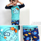 水着 キッズ水着 上下 帽子付き 魚 半袖 男の子 ベビー 赤ちゃん 水着 キッズ 子供 日焼け 対策 紫外線 小学生 保育園 幼稚園 プール 男子 男の子 ス copysku-196