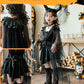 ハロウィン コスプレ 魔女 悪魔　ゴスロリ ハロウィン 仮装 小悪魔 コスチューム キッズ ゾンビ デビル ガール 魔法使い 魔法子ども  ブラック コスプレ衣etwsj0014