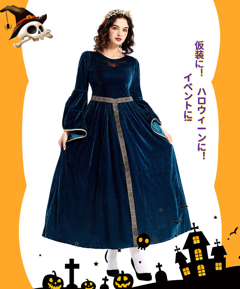 ハロウィン コスプレ 仮装 衣装大人 レディース  ハロウィン衣装  レトロ きゅうてい ベルスリーブ コスプレ ヨーロッパ  中東  女王 ハロウィン衣装 忘wsf013