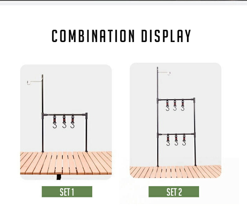 ランタンスタンド 卓上 アウトドア用品 キャンプ ハンギングラック ランタンスタンド 多機能 クランプ式 アミル製 折りたたみ式 組み立て簡単 ランタン用アクセ tablestand-001