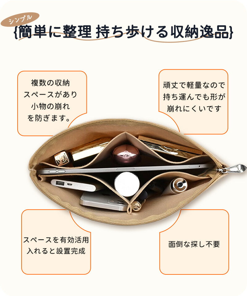バッグインバッグ  lssey Miyakeバッグインバッグ 収納力抜群 大容量 ポケット付き バッグ オーガナイザー 軽量 自立 形崩れ防止 ファスナー Babaginbag-2408