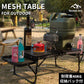 アウトドア テーブル アルミ キャンプ用品 ランキング バーベキュー 高さ調整 BBQ収納袋付き 耐荷重40kg 二つ折り メッシュテーブル 軽量 折りたたみテ table-006