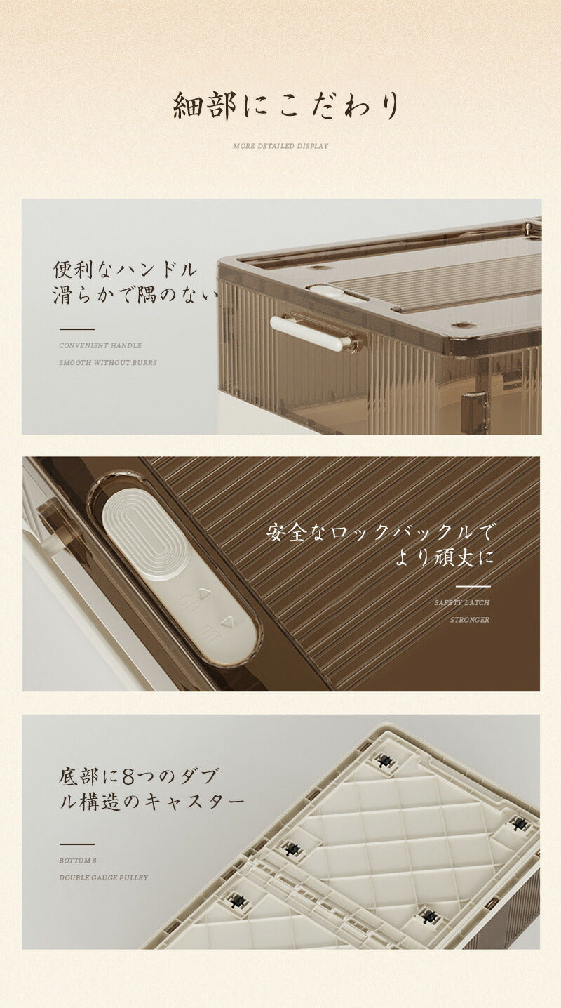 ベッド下 収納ボックス 折りたたみ 40L/75L キャスター ソファ下 ベッド下ストレージ コンテナ 収納ボックス 折畳み 収納ケース 大容量 押入れ収納 組 storage-0120