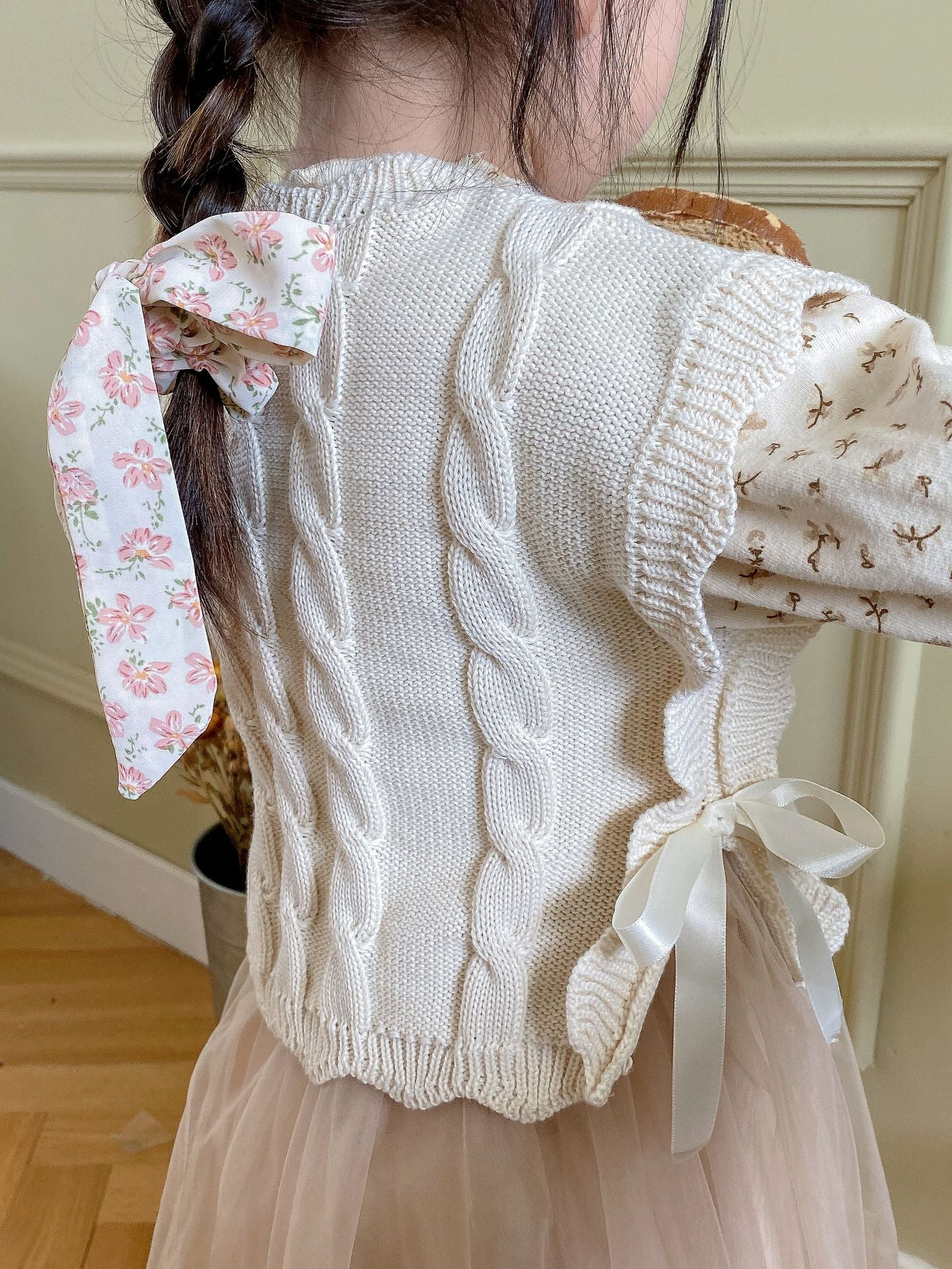 ニットベストキッズ ベビー  おしゃれ アウトウェア ベスト ノースリーブ 女の子 無地 袖なし 子ども チョッキ 春 秋 冬 韓国 かわいい  子供服  80 copysku-197