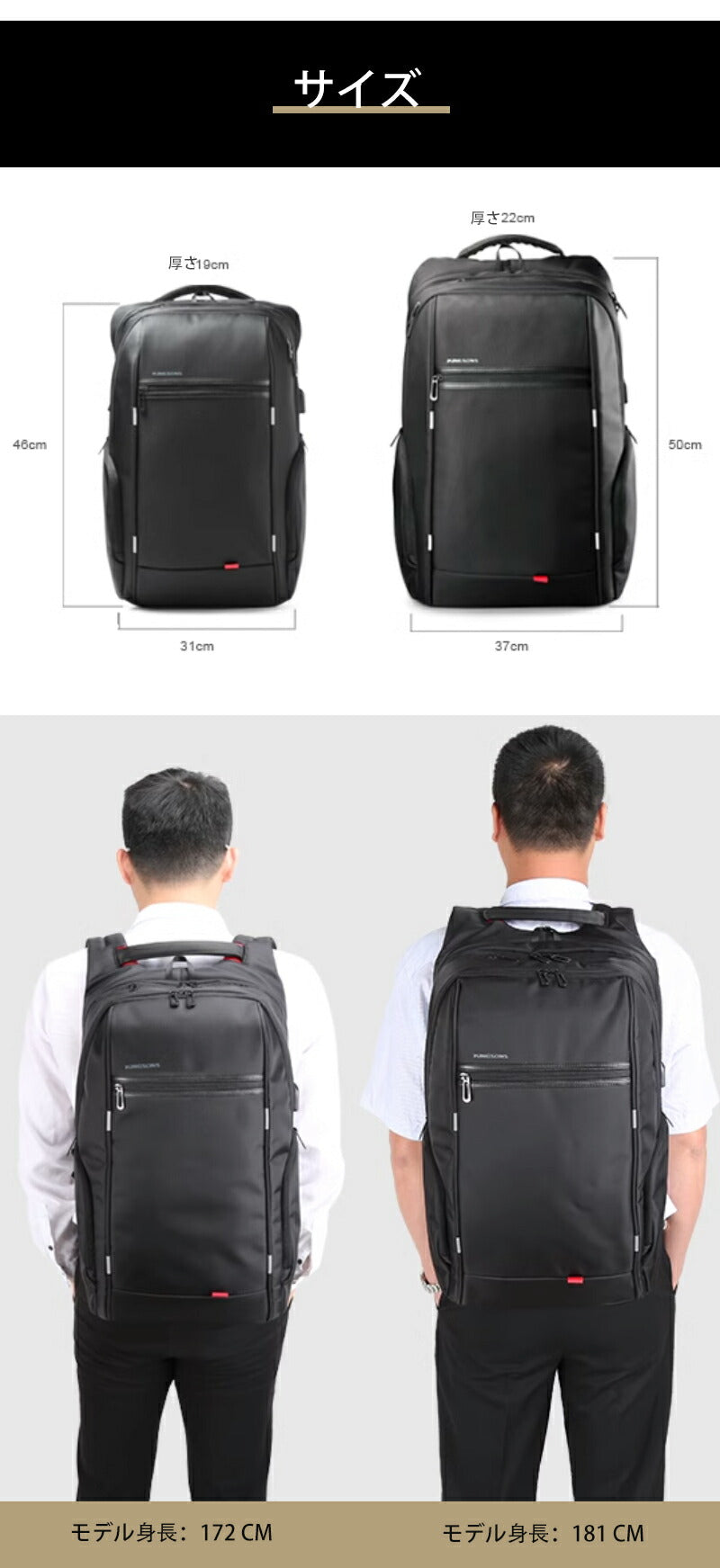 ビジネス リュック メンズ 大容量 軽く感じる  防水 A3 サイズ ノートPC バイク 通勤 通学 出張 旅行 収納 バックパック リュックサック ブラック bag-011