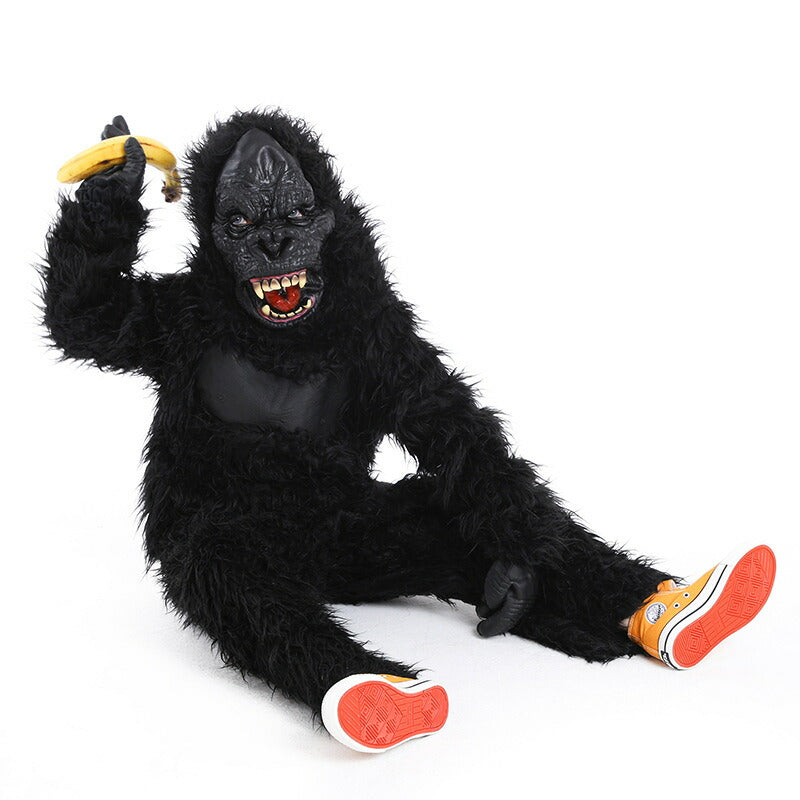 Gorilla ゴリラ 着ぐるみ コスプレ 大人用 動物 アニマル リアル  ハロウィン コスプレ ゴリラ 親子ペア 仮装 変装 アニマルマスク＋スーツセット wsjlty001