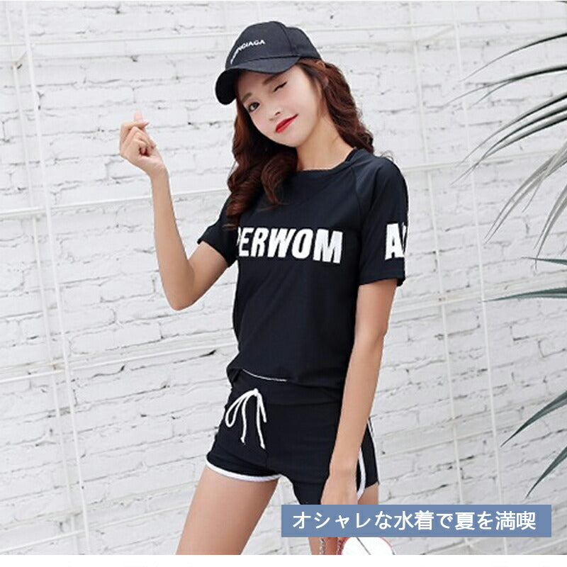 水着 レディース  水着 10代  中学生 高校生 20代 学生 ママ水着 体型カバー 3点セット ビキニ 少女 小胸にもぴったり 韓国 おしゃれ か yy1007-hd