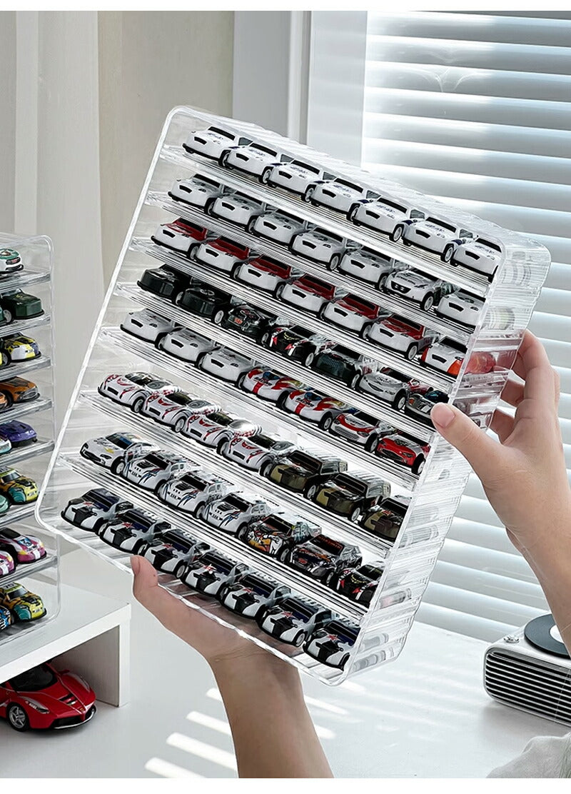 ミニカー 収納 ミニカーケース ミニカーディスプレイ 扉なし トミカ 収納  コレクションケース ロングミニカー おもちゃ ショーケース 卓上 置き型 ホットウ storage-0144