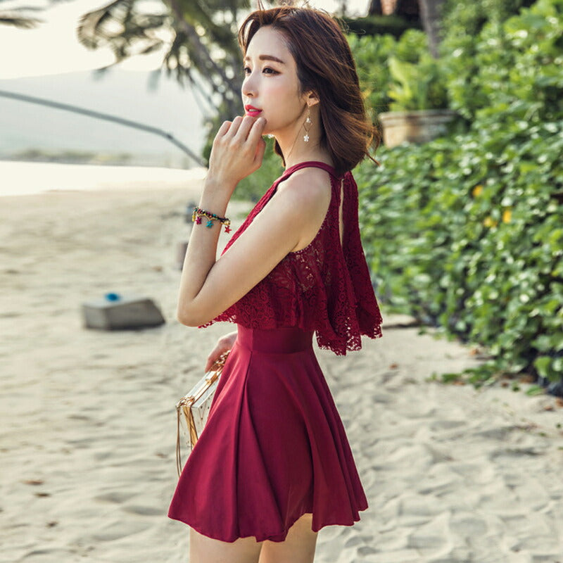 水着 ワンピース 体型カバー レディース 体型カバー水着 ハイネック 露出控えめ 無地 20代 30代 40代 2way おしゃれ オールインワン セクシー 2 swimsuit-026