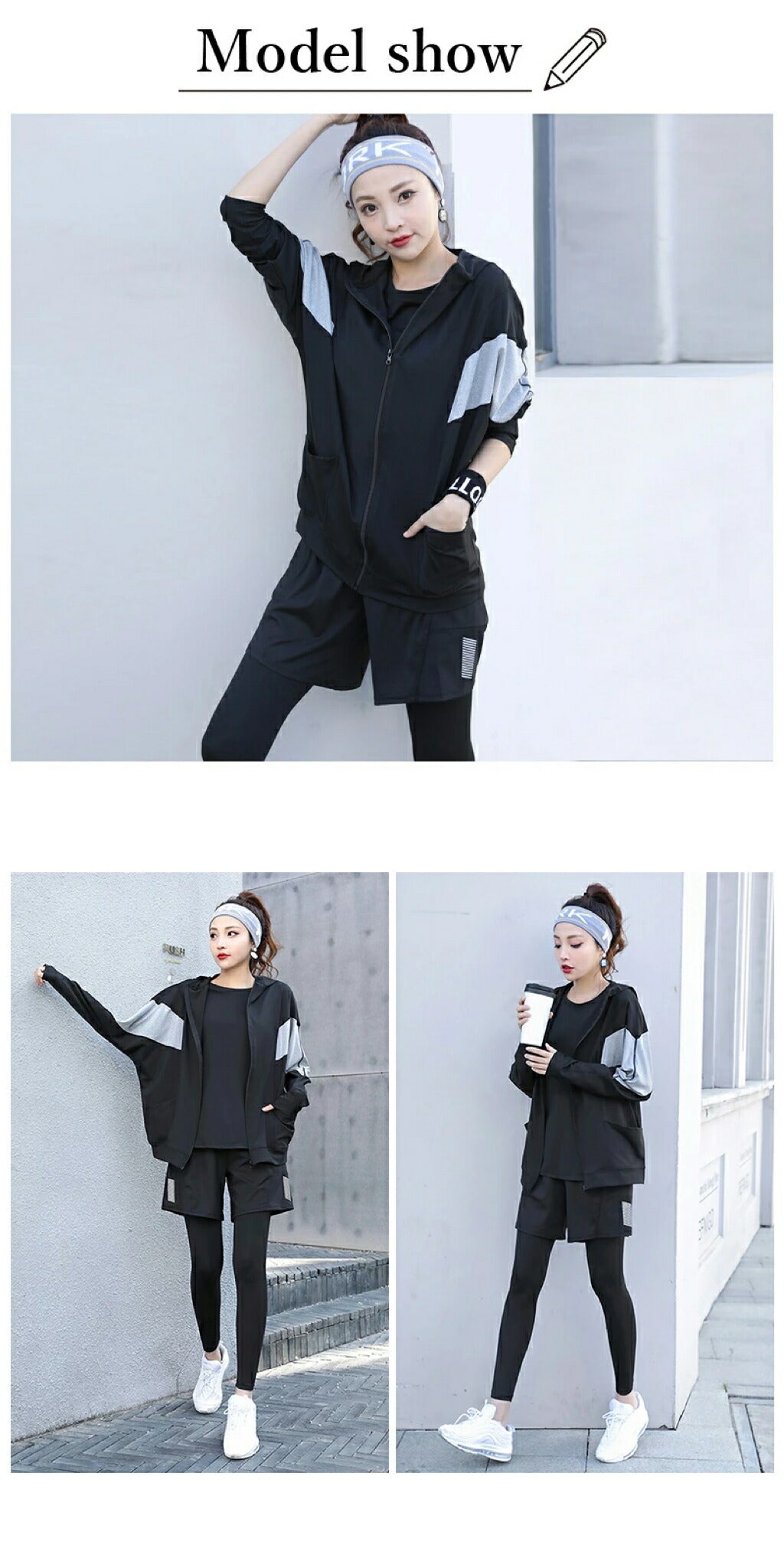 ランニングウェア レディース 5点セット トレーニングウェア 上下 スポーツウェア 女性 かわいい フィットネス 女性用 ピラティス 長袖 おしゃれ セットアッ item-240312