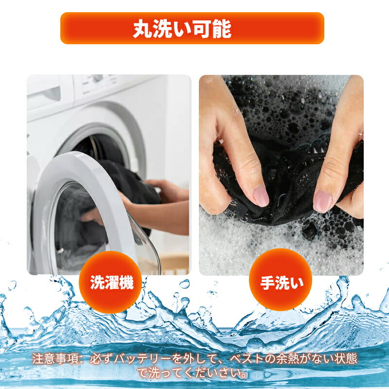 電熱ベスト  防寒着 日本製ヒーター 速暖 中綿 USB給電 洗える 三段階調温 軽量 冷え性 メンズ レーディス 25000mAh バッテリー付き 電熱ウェア besuto-15pawa1