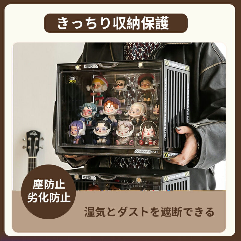 フィギュアケース 収納 高品質 アクリル ケース ボックス コレクションケース コレクション ボックス クリアケース 透明展示ケース 積み重ね可能 扉付き 組み storage-014-hd