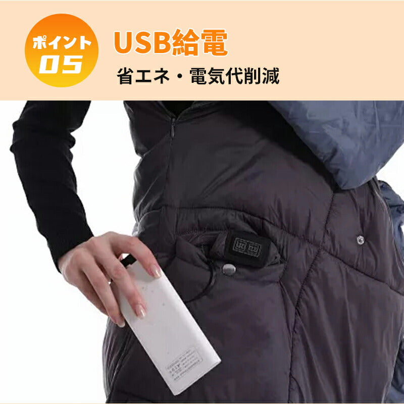 電気毛布 掛け着る両用 日本製ヒーター 洗える USB給電 即暖 保温 5WAY ３階段調温 ブランケット ひざ掛け ヒーター 着る毛布 着る電気毛布 110x moufu-001