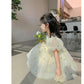 ベビードレス ワンピース 長袖 半袖 セレモニードレス 女の子 結婚式 赤ちゃん 子供服 ロンパース レース ベージュ  ベビー服 春 秋 フォーマル 膝丈 かsgato-012