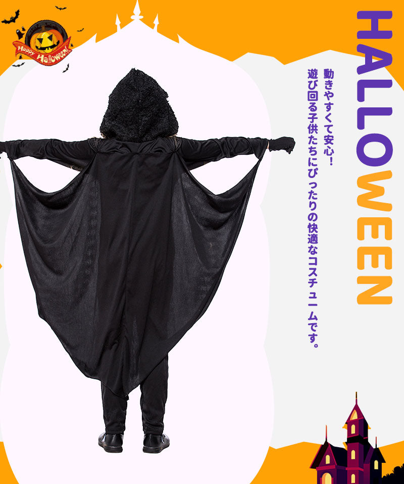 コウモリ コスプレ ハロウィン 衣装 子供服 キッズ 吸血鬼 ドラキュラ コスプレ衣装 着ぐるみ 蝙蝠 デビル 魔女 コスチューム バンパイア 小悪魔 ロンパーetwsj0005