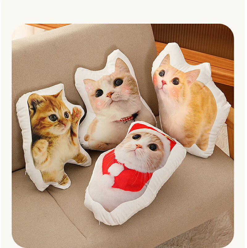 ペット オーダーメイドクッション オリジナルクッション ペット 動物 猫 犬 記念品 抱き枕 両面写真オリジナルクッション ペット メモリアルクッション 供養母 makura-002